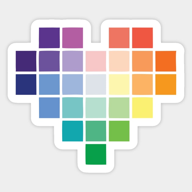 Rainbow Pixel Hearts Sticker by SandiTyche